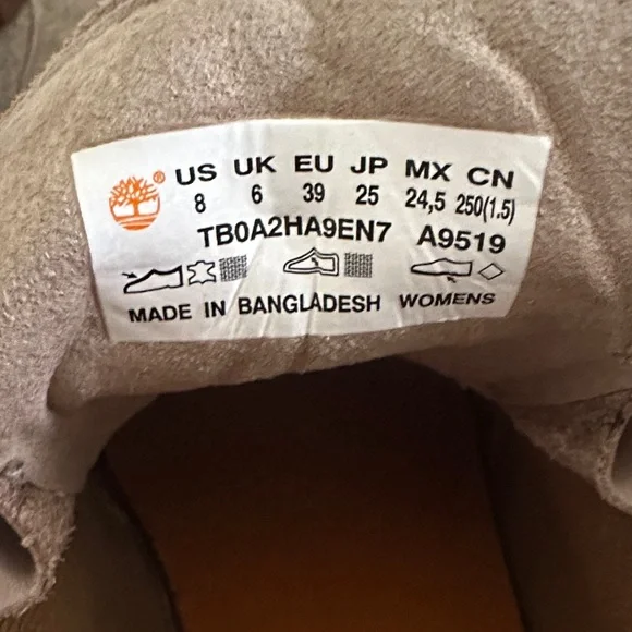 Timberland Blush Pink Platform Lug Boots Women’s size 8 - Picture 5 of 6